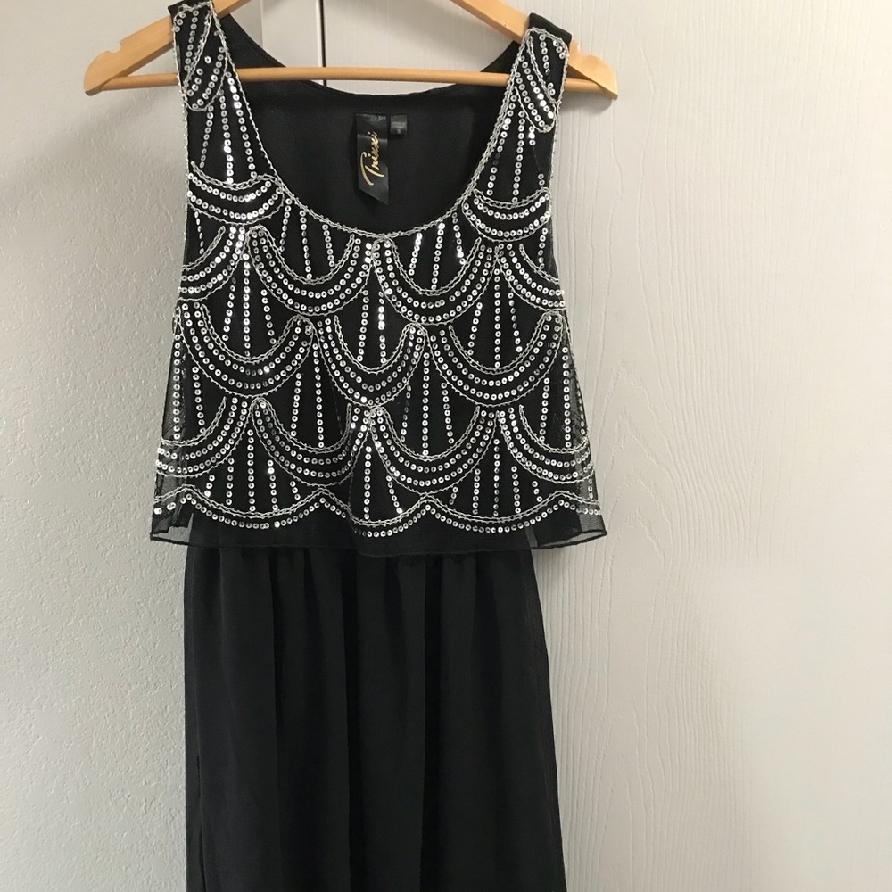 Trixxi Sequined Fit and Flare Dress